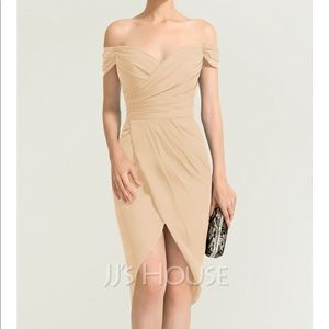 Off-the-Shoulder Chiffon Cocktail Dress